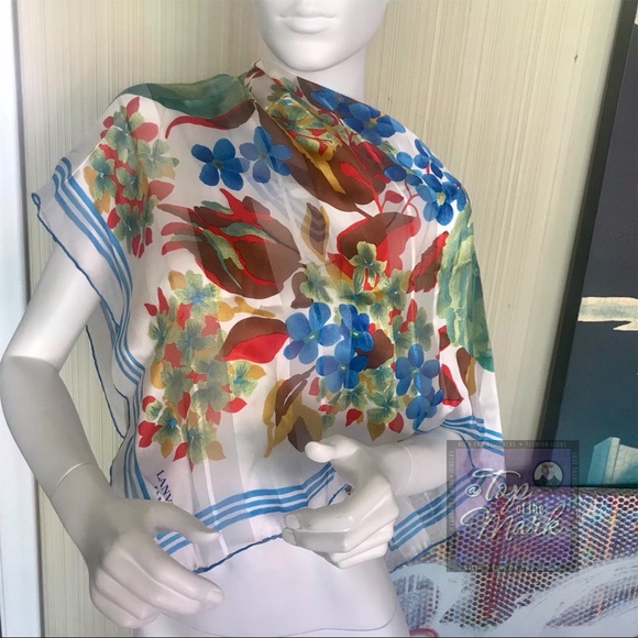 Lanvin Accessories - LANVIN PARIS Semi-sheer Silk Scarf Vintage Luxe